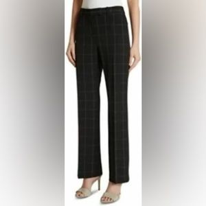 Tahari Women's Windowpane Pants in Black